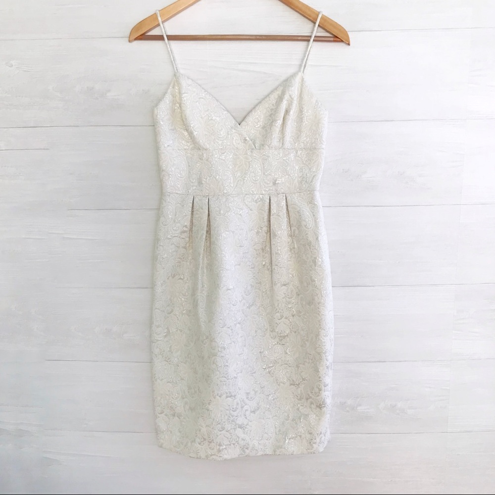 {BCBGMaxAzria} Winter White silver dress, sz 2
